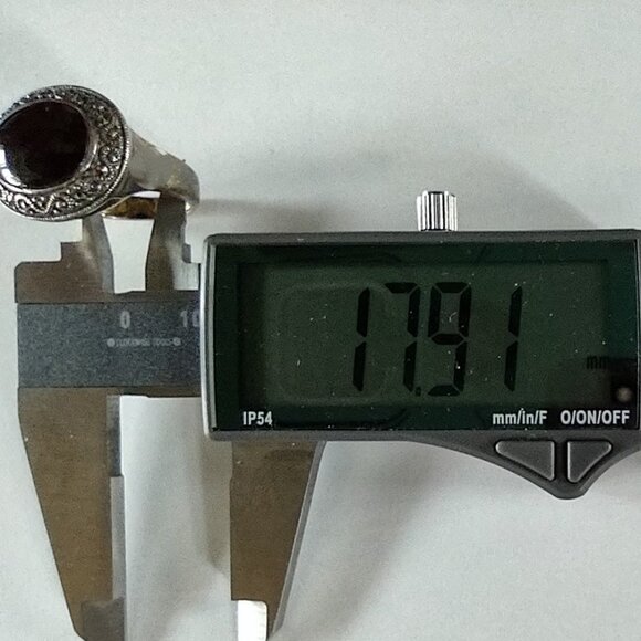 Oval Marcasite and Silver Ring size 8 - Picture 5 of 6